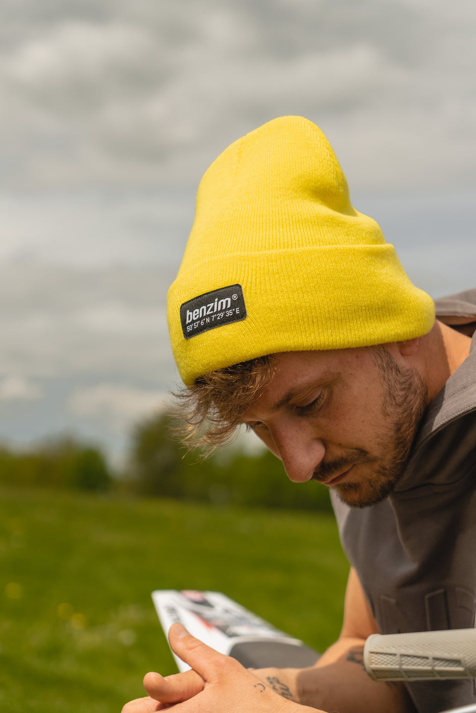 Waved Yellow Beanie