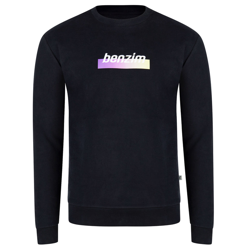 sweatshirt farbe schwarz für MX mit logo farbe weiß-lila